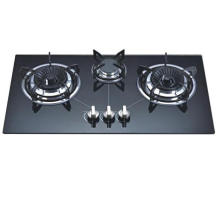 Factory Directly Sell Built in Tempered Glass 3 Burners Gas Cooker